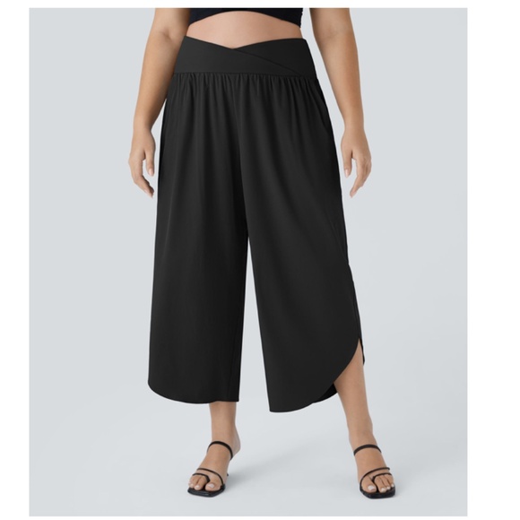HALARA BREEZEFUL™ High Waisted Crossover Pocket Quick Dry Pants Black Size 2X - Picture 2 of 13